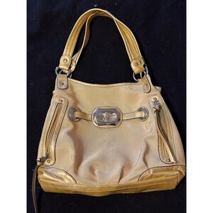 KATHY VAN ZEELAND GOLD HANDBAG W/‎ Flaws